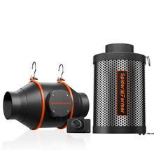 Load image into Gallery viewer, Spider Farmer 6 Inline Fan 402CFM with Speed Controller (with RJ12 Port) + 6 Inch Carbon Filter Ventilation System