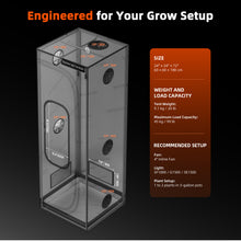 Load image into Gallery viewer, Spider Farmer® Master Series 2×2 Grow Tent (60×60×180cm) – Precision Environment Control System for 1-2 Plants, Complete Indoor Gardens