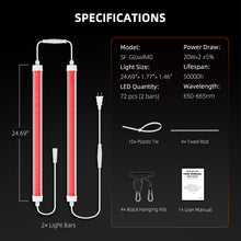 Load image into Gallery viewer, Spider Farmer®GlowR40 40W Deep Red Spectrum 660nm Supplemental LED Grow Light for Indoor Plants,Hanging Plug in Grow Lamp for Hydroponic Greenhouse Plants Seedling Veg
