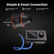 Load image into Gallery viewer, Spider Farmer®100mm 4″ Inline Fan 205CFM with GGS Controller, Carbon Filter & Ducting Combo, Temperature Humidity Control