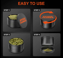 Load image into Gallery viewer, Pre-order I Spider Farmer 3″ Spice Pepper Grinder – 4-Piece Metal Grinder with Magnetic Lid