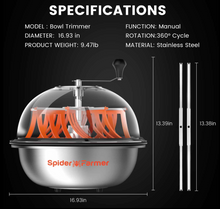 Load image into Gallery viewer, Spider Farmer® 16″ Bud Leaf Bowl Trimmer