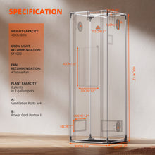 Load image into Gallery viewer, New Spider Farmer 2’x2’x6′ 60cm x 60cm x 180cm Pro White Indoor Grow Tent 2000D Oxford Cloth Hydroponics Plant Growing Box