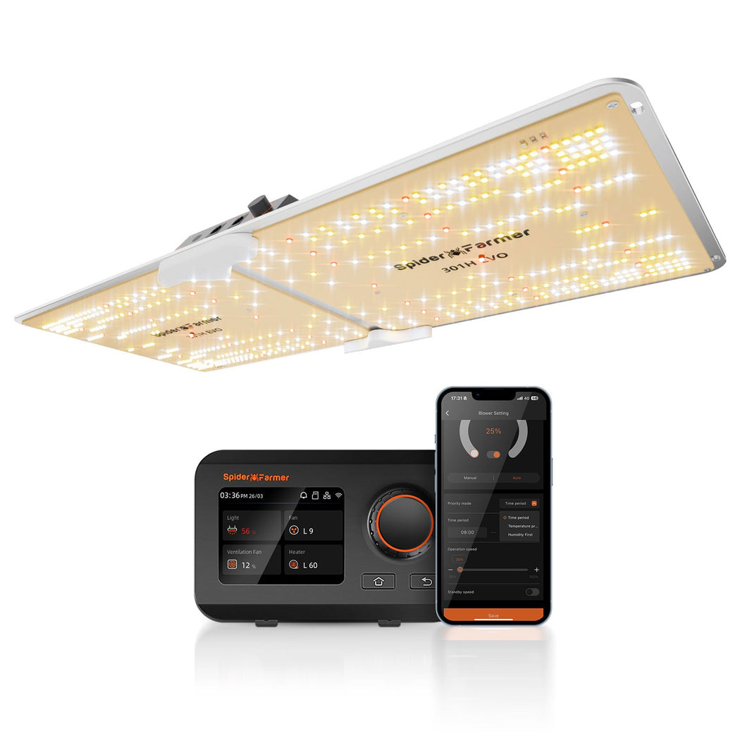 2025 SF2000 LED Grow Light & GGS Smart Controller Bundle – | 200W Samsung LM301H EVO | 4’×2’/5’×3′ Coverage