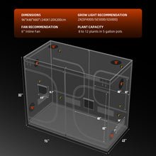 Load image into Gallery viewer, Spider Farmer® 8’x4’x6.5′ 240cm x 120cm x 200cm Indoor Grow Tent 1680D Hydroponic Plant Room for Optimal Plant Growth &amp; Climate Control
