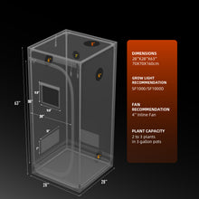 Load image into Gallery viewer, V3 Upgraded Spider Farmer® 2.3’x2.3’x5.2′ 70cm x 70cm x 160cm Indoor Grow Tent 1680D Hydroponic Plant Room for Optimal Plant Growth &amp; Climate Control
