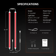 Load image into Gallery viewer, Spider Farmer® GlowR80 80W Deep Red Spectrum 660nm Supplemental LED Grow Light for Indoor Plants,Hanging Plug in Grow Lamp for Hydroponic Greenhouse Plants Seedling Veg
