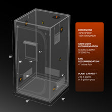 Load image into Gallery viewer, Spider Farmer® 3.2’x3.2’x6.5′ 100cm x 100cm x 200cm Indoor Grow Tent 1680D Hydroponic Plant Room for Optimal Plant Growth &amp; Climate Control
