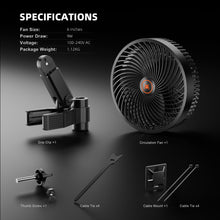 Load image into Gallery viewer, Spider Farmer®6-Inch Grow Tent Clip Fan EC Motor, 10 Speeds Wind Control 10-Level Wide-Angle Oscillation, Waterproof IP54 for Optimal Plant Airflow Pack of 2
