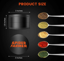 Load image into Gallery viewer, Pre-order I Spider Farmer 3″ Spice Pepper Grinder – 4-Piece Metal Grinder with Magnetic Lid
