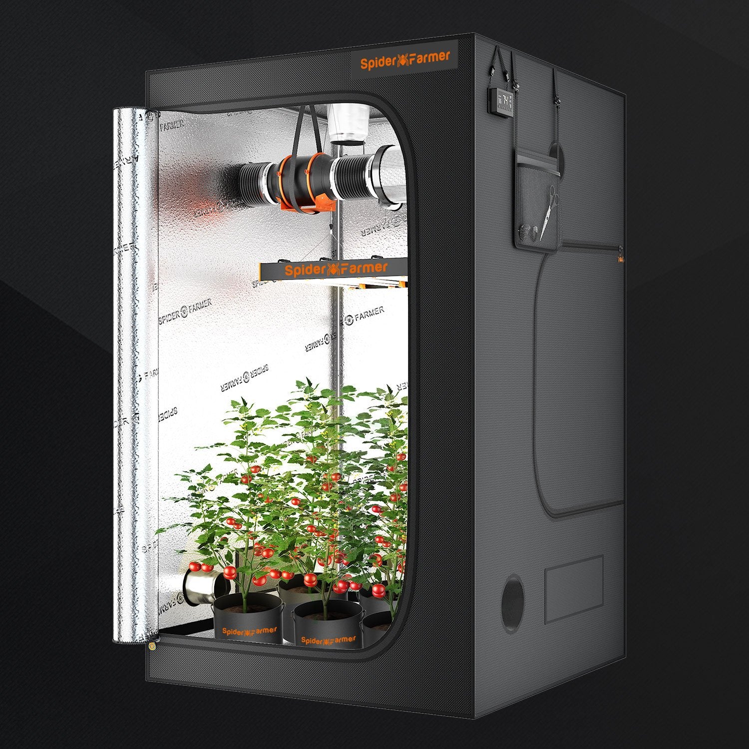Spider Farmer® 4'x4'x6.5′ 120cm x 120cm x 200cm Indoor Grow Tent 1680D – Rock Garden Nursery