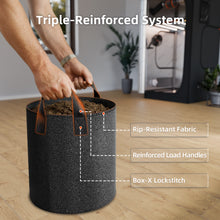 Load image into Gallery viewer, 5-Pack 10 Gallon Grow Bags Reusable Heavy Duty Fabric Pots with Handles for Mushroom &amp; Tomatoes
