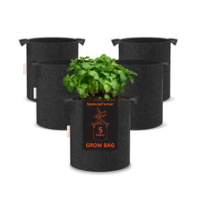 Load image into Gallery viewer, 5-Pack 10 Gallon Grow Bags Reusable Heavy Duty Fabric Pots with Handles for Mushroom &amp; Tomatoes

